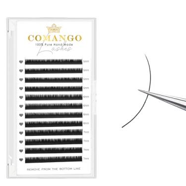 Imagem de CoMango Extensão de cílios inferiores J/B/C Curl Mink Individual sob os cílios 0,07 mm de espessura misturada 5-7 mm Preto único inferior cílios (preto, C-007-5-7MM)
