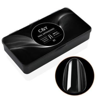 Imagem de Pontas de unhas postiças esculpidas em ciclismo em amêndoa média x600 