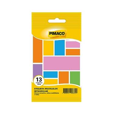 Imagem de Etiqueta Pimaco Multicolor Retangular arco-íris, 5 fls - 65 etiquetas, 970888.