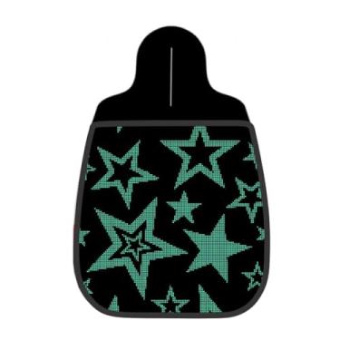 Imagem de Lixeira De Carro Organizador Lixinhocar Padrão Pontilhado Estrelas Verde Água