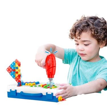 Imagem de Magic Panel Kit Bancada de Trabalho Infantil 3 em 1, 249 Peças com Parafusadeira, Maleta Portátil, Brinquedo Educativo