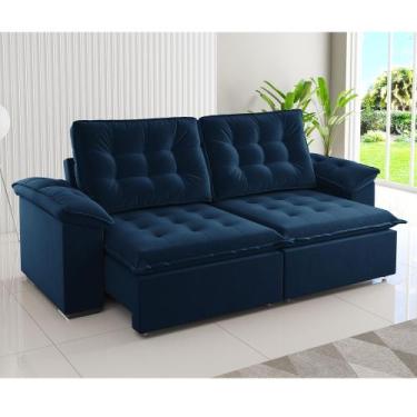 Imagem de Estofado Retratil e Reclinavel 4 Lugares Romenia Azul - Casa Giulia, A