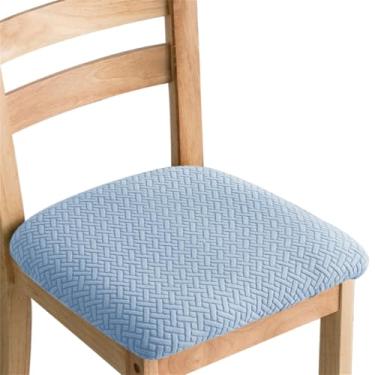 Imagem de Capas de assento para cadeira de jantar em jacquard elástico durável, removível e lavável, almofada elástica para cadeir