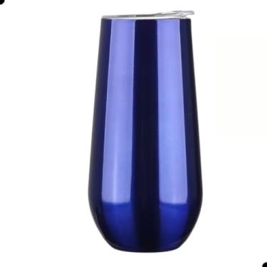 Imagem de Copo Champanhe Espumante Vinho Drink 180ml Aço Inox Luxo (AZUL)