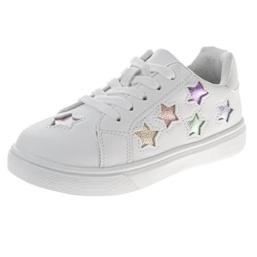 Imagem de KENSIE GIRL Tênis de cano baixo - Tênis infantil casual de cano baixo moderno para meninas (tamanhos: 5-10 crianças pequenas / 11-13 crianças pequenas / 1-4 crianças grandes), Multibranco, 16