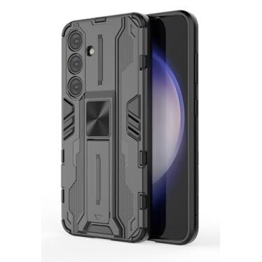 Imagem de SORAKA Capa para Samsung Galaxy S24 com suporte Capa de proteção resistente para Samsung Galaxy S24 Capa com placa de metal para suporte magnético para carro Capa Silm Fit