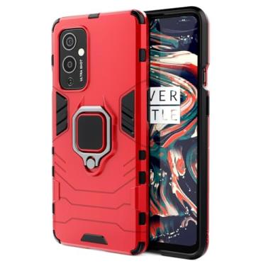 Imagem de SORAKA Capa para OnePlus 9 5G com suporte para anel Capa Slim Fit de TPU macio Capa OnePlus 9 5G com placa de metal para suporte magnético de telefone para carro