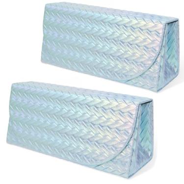 Imagem de Linkidea Estojo de óculos de sol extragrande, pacote com 2 unidades, bolsa macia organizadora de armazenamento compatível com D1OR Diorbay S1U Prada PR 59WS PR 63XS RB4401D RBS0101S RB8097 RB8089