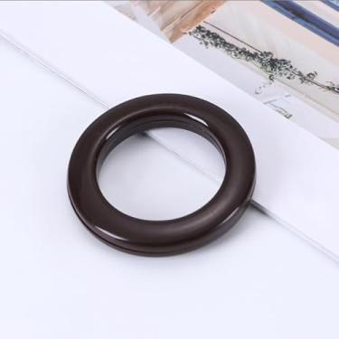 Imagem de 16 argolas para cortina, anel romano de 42 mm, diâmetro interno, baixo ruído, anéis de cortina de chuveiro para varão de cortina de plástico (café)