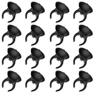 Imagem de DZS ELEC 16 peças de clipes de ventosa de aquário preto grampos de plástico resistente para tubos de lâmpada de aquário e hastes de aquecimento para aquecedores de aquário, plantas de tubulação e