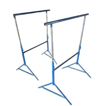 Imagem de Kit 2 Cavaletes de Ferro Ajustáveis, 80cm Largura, Altura 80-130cm, Suporta 130kg, Azul
