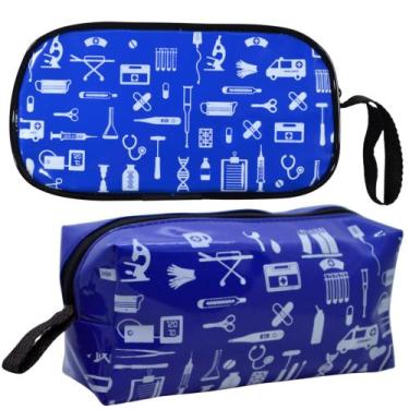 Imagem de Kit Bolsa Enfermagem Case Esteto Capa Aparelho Pressao Luxo - Love Sau