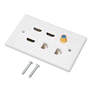 Imagem de Cat6 HD Interface Multimídia Placa de Parede 6 Portas TV F Painel Principal para Transmissão de Players de Vídeo, Cor