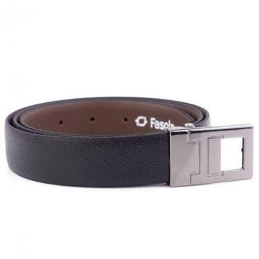 Imagem de Cinto Fasolo G020 Couro Dupla Face Ajustável Preto/Café, 110