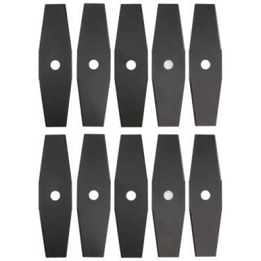 Imagem de Kit 10 Facas Lâminas de Roçadeira 2 Pontas 300mm Furo 3/4 Polegada 1,7