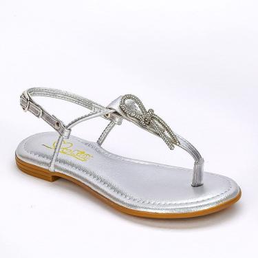 Imagem de Sandália Infantil Feminina Kidy  Flat Ibiza Prata