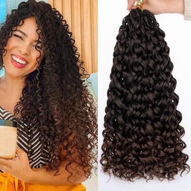 Imagem de Crochet Hair Leeven Gogo Curl 18 polegadas Ombre Brown, 8 pacotes