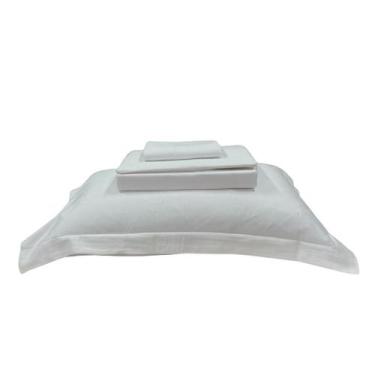 Imagem de Jogo de Lençol Casal 4 peças algodão 400 fios Bella Enxovais, Branco