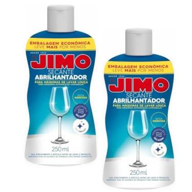 Imagem de Secante Abrilhantador Kit 2x250ml (500ml Total) para Lava-Louças - Brilho Intenso, Secagem Rápida e Anti-Manchas em Taças e Louças de Vidro JIMO