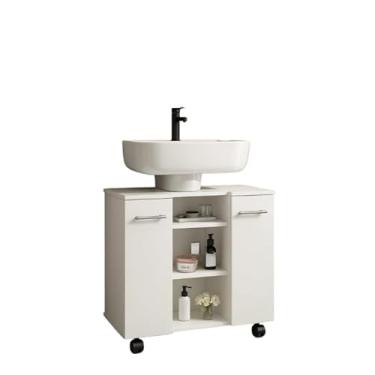 Imagem de Armário de Banheiro para Pia de Coluna, Gabinete Premium para Seu Lavabo(BRANCO)