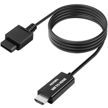 Imagem de Adaptador de cabo conversor WII para HDMI de 1,5 m, para uso com dispositivos Full HD 1080P com uma porta HDMI, compatível com WII, U, HDTV, monitor (preto)