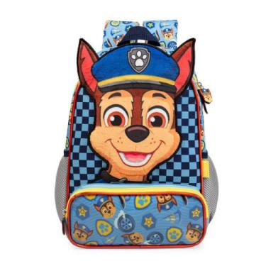 Imagem de Mochila Escolar Masculina Infantil Patrulha Canina Chase Azul - Bagagg