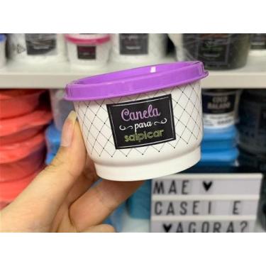Imagem de Potinho Tupperware Canela Bistrô 140 ml com Tampa Roxa