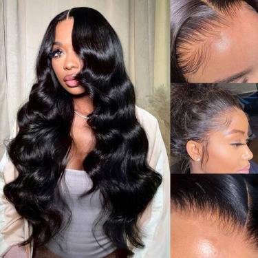 Imagem de Perucas frontais de renda Ladoux Body Wave 22 polegadas com 180% de de