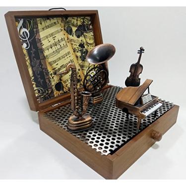 Imagem de Miniaturas de Instrumentos Musicais de Orquestra em metal com Trompa