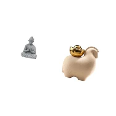 Imagem de Fenteer Estátua de Macaco, Buda, Animal, Miniatura, Escultura de Sol Wukong, Decoração de Mesa, Colecionável, Criativo, Chinês, Fengshui, Decoração para Casa,