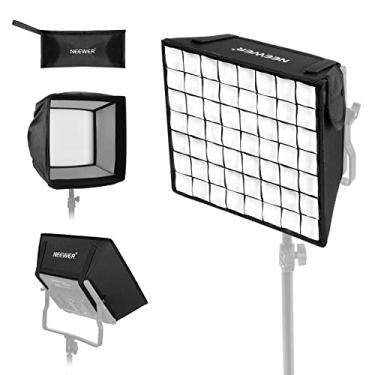 Imagem de NEEWER Difusor de softbox dobrável de 31 cm x 29 cm com grade e bolsa para NEEWER NL660/SNL660/RGB660/SNL530 Painel de luz de vídeo LED, ideal para fotografia de estúdio fotográfico e iluminação de