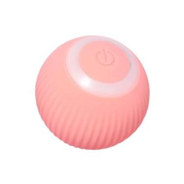 Imagem de Bola Inteligênte Elétrica Pet USB Recarregável para Gatos Brinquedo Bolinha Silicone com LED e Carregador (Rosa)