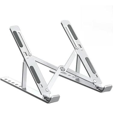 Imagem de Suporte para laptop de alumínio dobrável portátil ajustável de metal para laptops de 10 a 17 polegadas