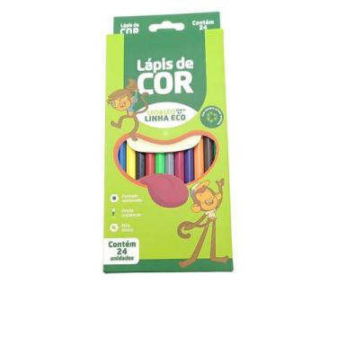 Imagem de Lapis de Cor 24 Cores Sextavado Resina Eco Leo e Leo
