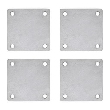 Imagem de Placa de aço Icokin 6x6 cm com furos, placa de aço A36