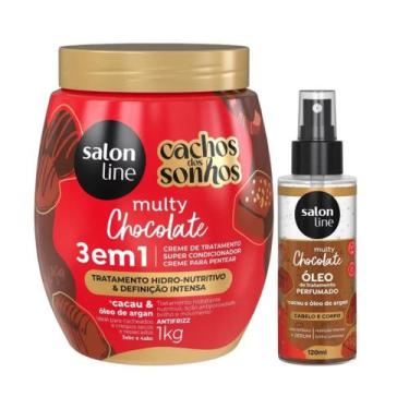 Imagem de Chocolate Salon Line Kit com Creme Multy e Óleo Perfumado 120ml - Hidr