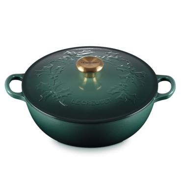 Imagem de Panela Marmita Holly Tradicional 26 cm com Pegador Dourado Verde Artichaut Le Creuset