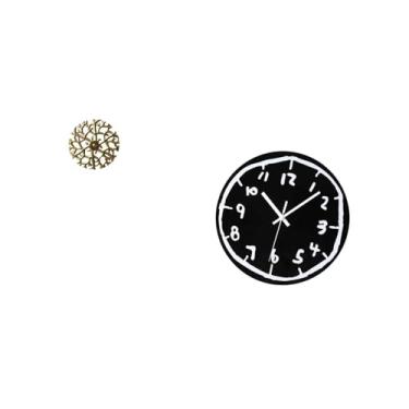 Imagem de Fenteer Escultura de Parede Rústica em Ferro Forjado com Ornamento de Relógio Acrílico Minimalista Moderno E Placa Decorativa Silenciosa para Escritório, Sala