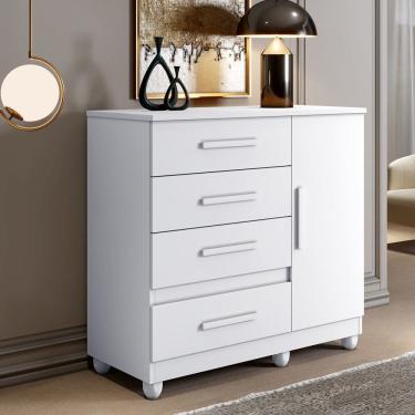 Imagem de Cômoda 4 Gavetas 1 Porta com Pés Florença Benetil