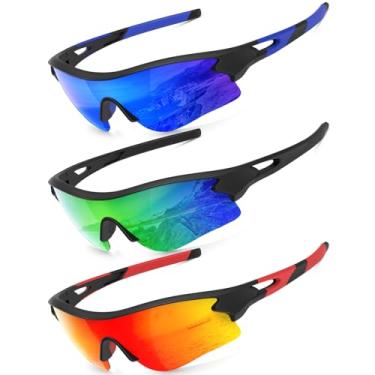 Imagem de Óculos de sol esportivos masculinos e femininos com lentes polarizadas para ciclismo, pesca, pacote com 3, 4-5-6