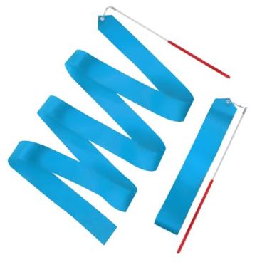 Imagem de 2 fitas de dança rítmica, fita de ginástica de 78,7 polegadas para dançarinos de varinha dançante, serve para ginástica de dança artística, shows de carnaval de circo, bastão giratório