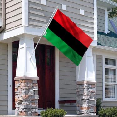 Imagem de Bandeira afro-americana Fly in Breeze 9,5 x 1,5 m - Cor vívida e à prova de desbotamento - Cabeçalho de lona e costura dupla - Bandeiras pan-africanas de poliéster com ilhós de latão 9,5 x 1,5 m
