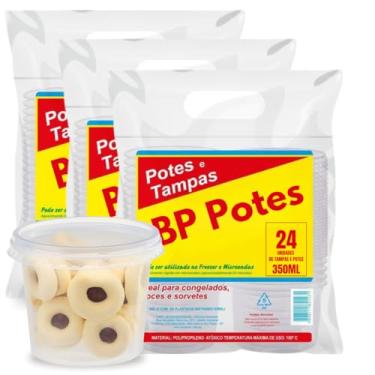 Imagem de Pote Descartavél BP Potes Redondo com Tampa 350ml Bolos Sorvetes (72 Unidades)