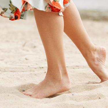 Imagem de Tornozeleira de ouro para mulheres com corrente cruzada 1,6 mm