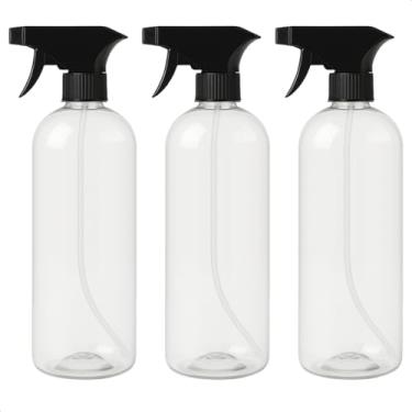 Imagem de Kit 3 Frascos Borrifador Branco Spray Pulverizador com Válvula Multiuso Transparente 1000ml