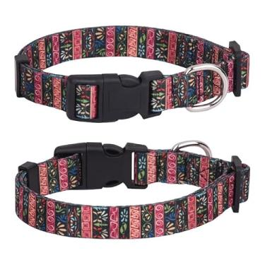 Imagem de Coleiras de cachorro estampadas para cães pequenos, coleira de margarida boêmia, para grils, coleira de filhote de cachorro, estampa macia, fivela ajustável para PP, pequeno, médio, grande, animais de