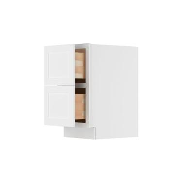 Imagem de Furinno Armário de cozinha com base de gaveta coqueteleira com 2 gavetas, pronto para montar, 61 cm P x 46 cm L x 87 A, branco