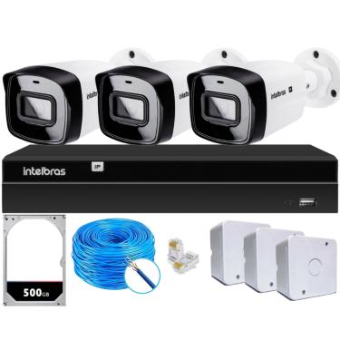 Imagem de Kit 3 Câmeras IP Vipc Intelbras NVD 1404P HD 500GB