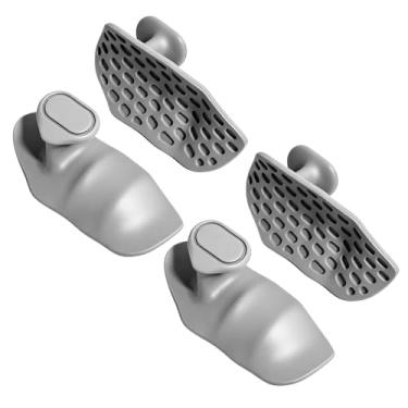 Imagem de HSOOVZN Punhos antiderrapantes para treino, 4 peças de luvas protetoras de mão ergonômicas de borracha para levantamento de peso, flexões, treinamento de academia e exercícios (cinza)