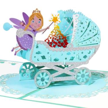 Imagem de GREETING ART Cartão Welcome New Baby Boy, cartão de chá de bebê para menino, novos cartões de parabéns para carrinho de bebê